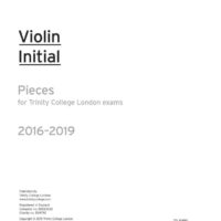 TCL Violin Initial Grade Exam pieces 2016-2019