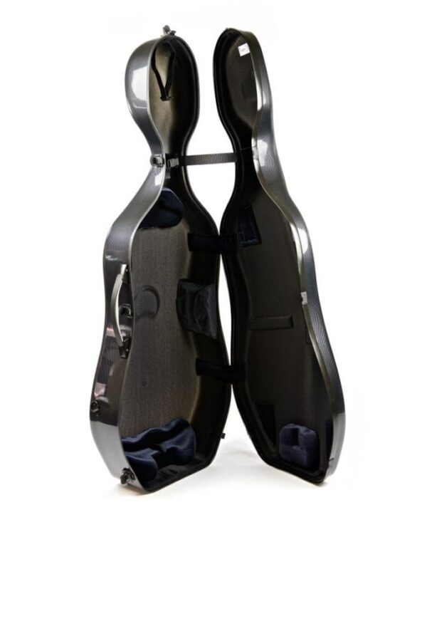 BAM Hightech 3.5 Compact Black Carbon Cello case open
