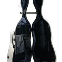 BAM Hightech 4.4 cello case Silver Grey open