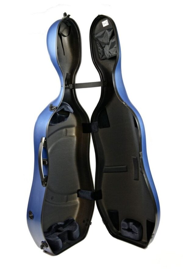 BAMBAM Hightech 2.9 slim Navy Blue cello case open