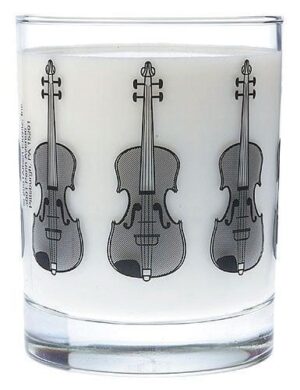 Clear glass Tumbler - Violin design