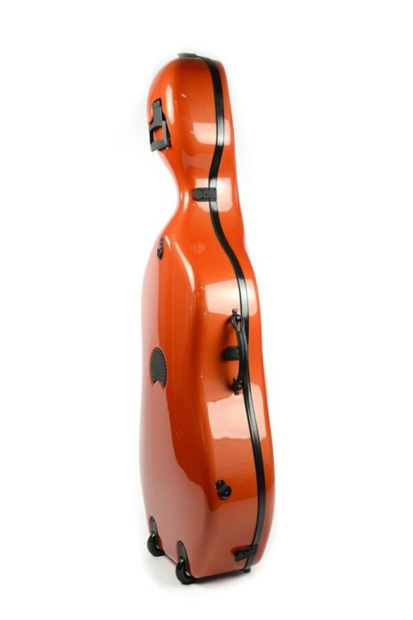 Bam Newtech Terracota cello case with wheels side