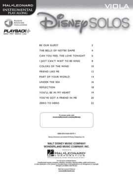 Disney Solos for viola contents
