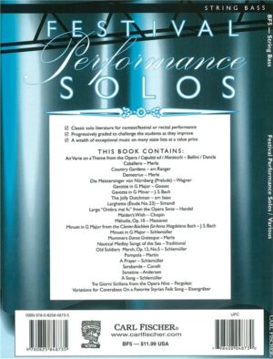 Festival Performance Solos for Double Bass back