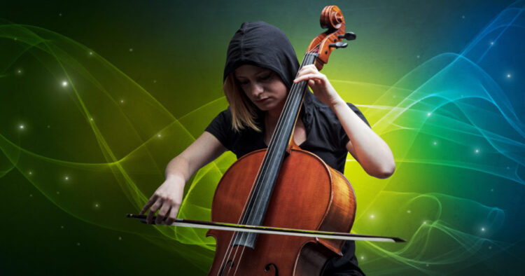 teenager cellist practice