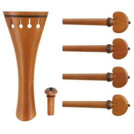 Violin tailpiece and Peg set boxwood