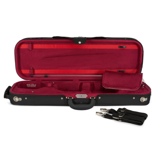 Stohr Superlight Violin Case BLACK RED