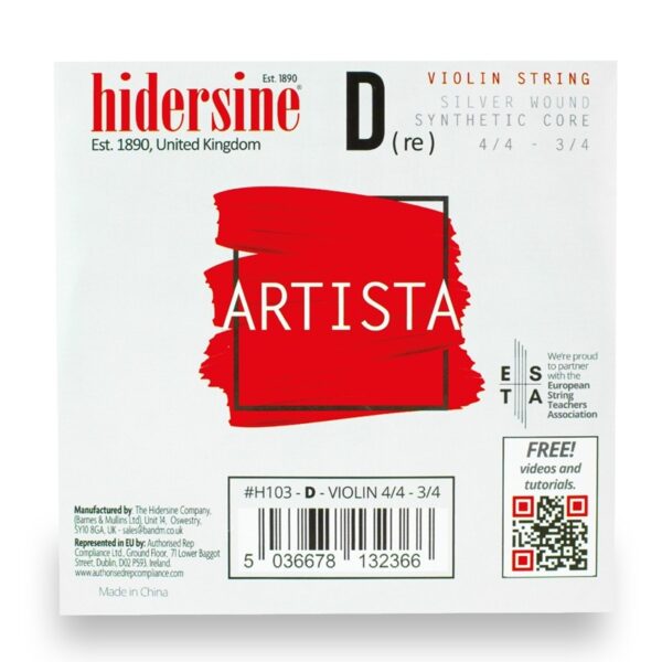 Hidersine Artista Violin D String