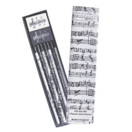 Pencil & Eraser set - Music notes